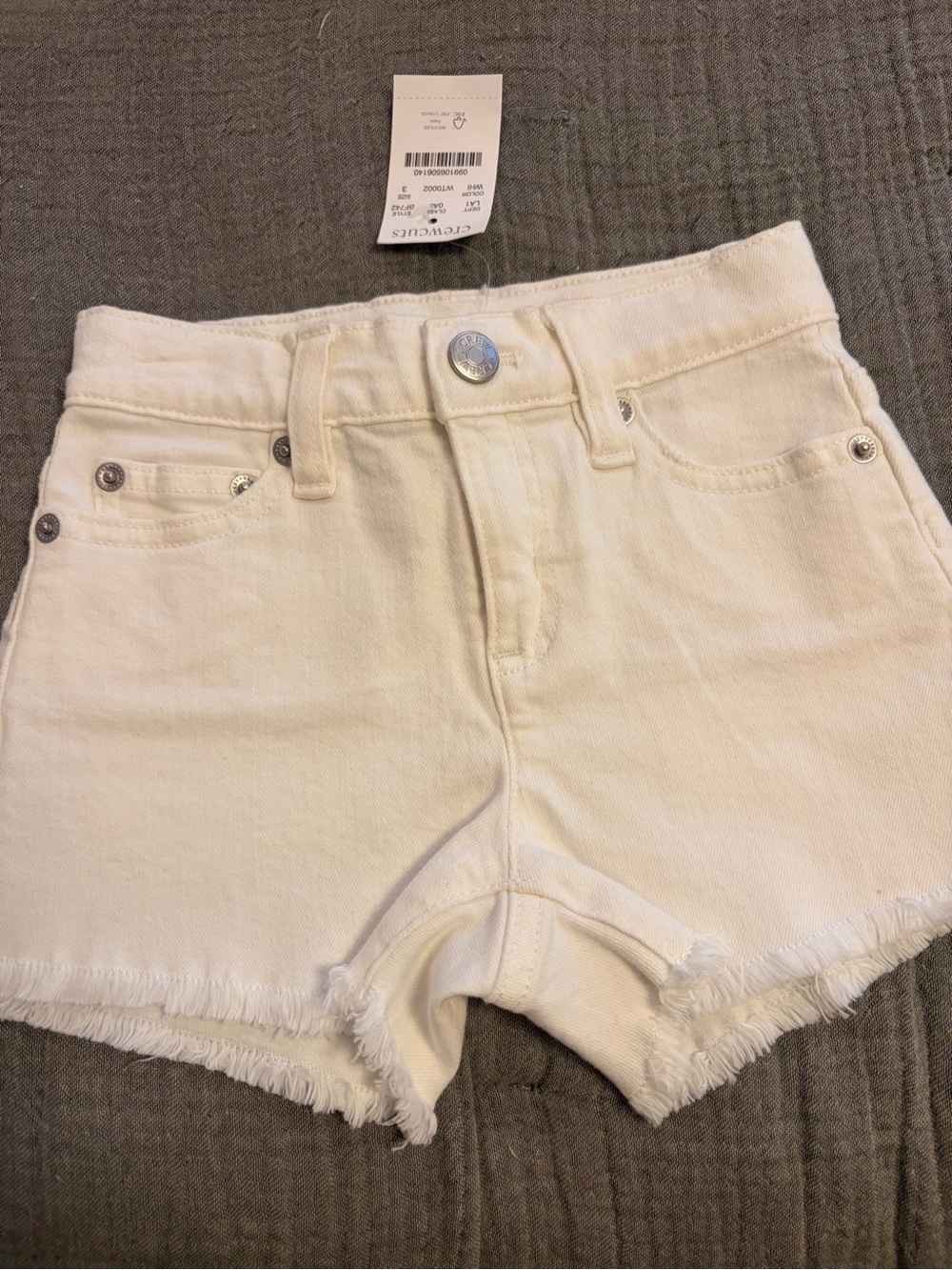 Crewcuta White Frayed Hem toddlerDenim Shorts